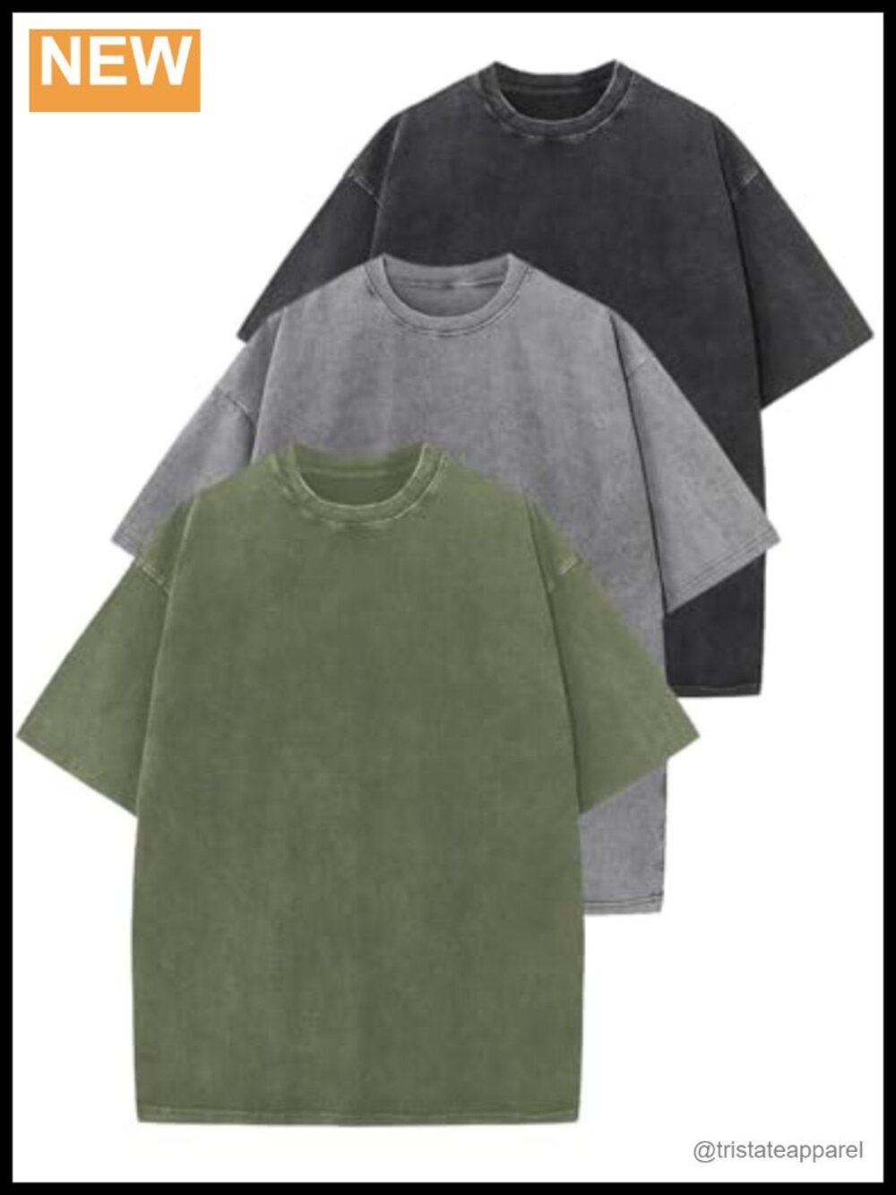 Oversized 100% Cotton Washed Tee Drop Shoulder Unisex Casual Streetwear Top